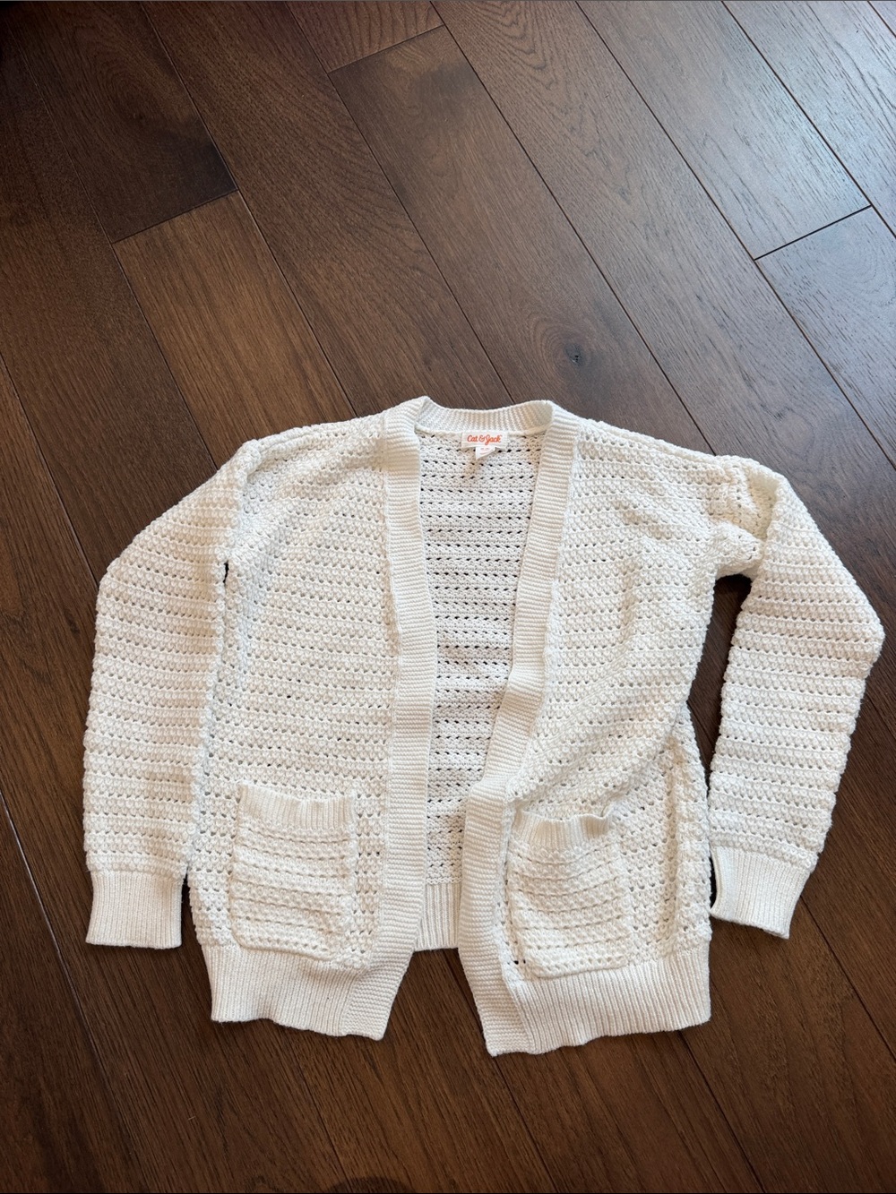 Cat & Jack Girls Cream Open-Front Knit Cardigan Size Medium 8 - C72-102